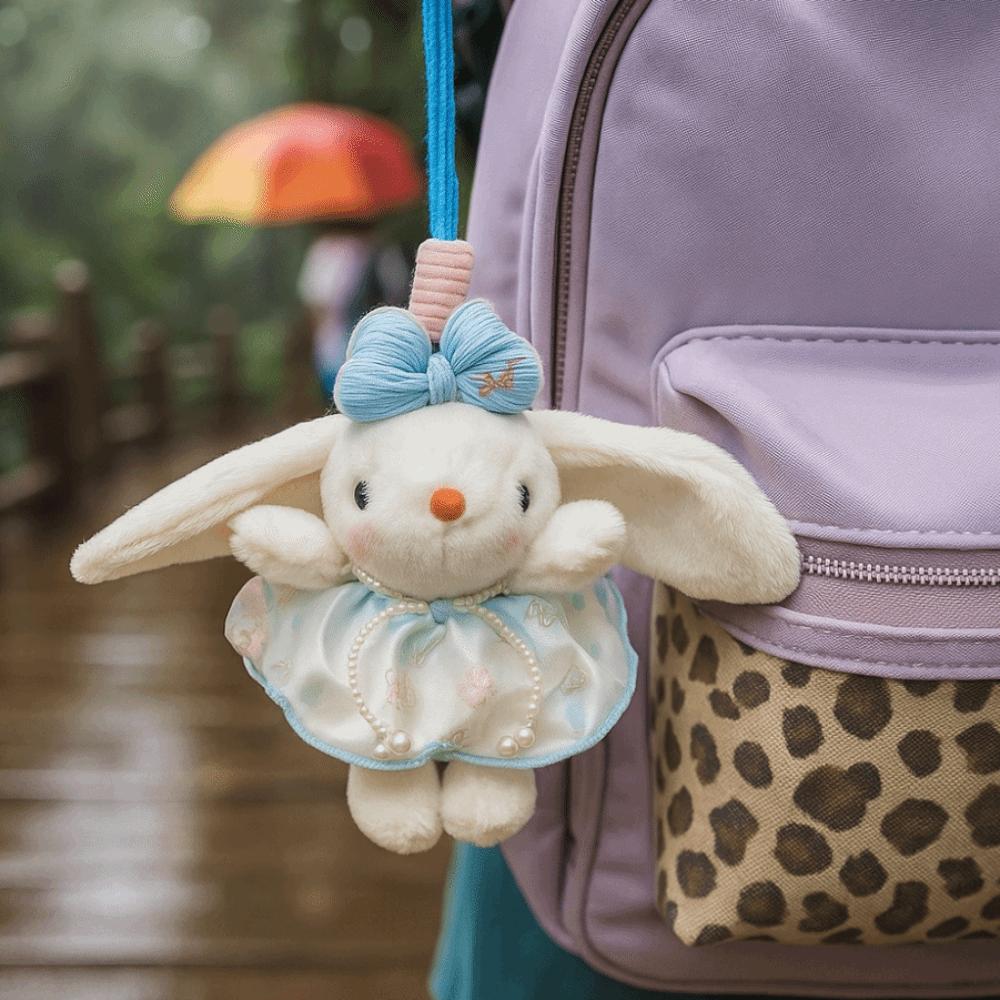 19cm Rabbit Pendant Soft Plush Rabbit Key Ring Lovely Plush Keychains Girls Gift