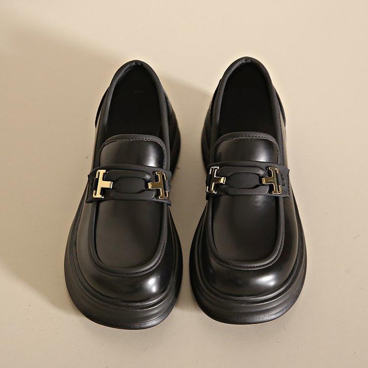 Retro muffin platform small leather shoes women's autumn 2025 new British style loafers Japanese jk single shoes commuting
