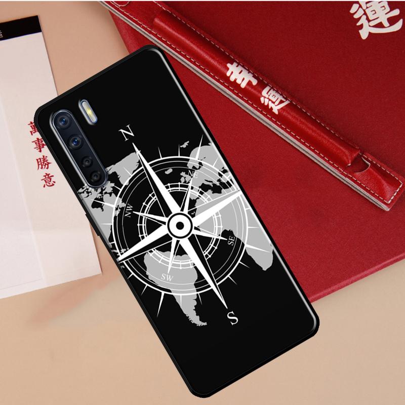 Compass Case For Oppo A60 A98 A58 A78 A18 A38 A80 A40 A77 A57 A17 A74 A54 A94 A96 A76 A16 A15 A5 Pro