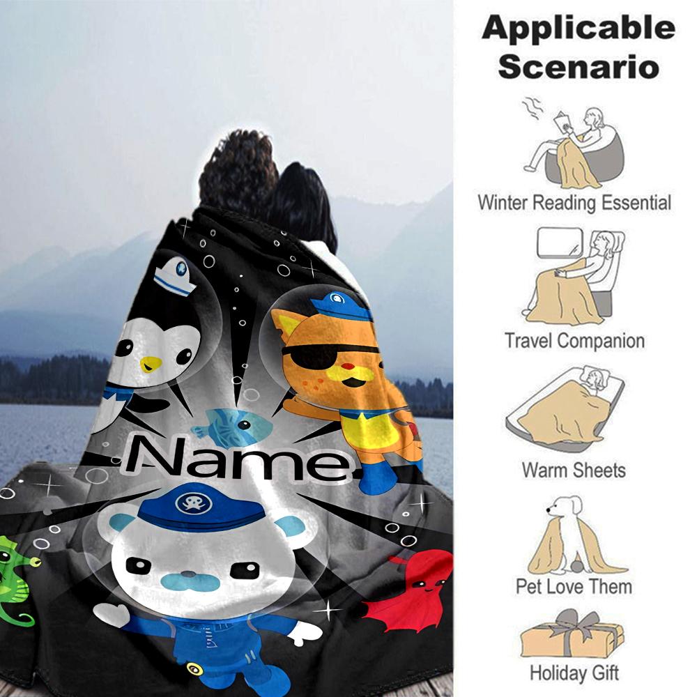Customiz Name Personality Octonauts Blanket Soft &Warm Sofa Office Bed Travel Lunch Break Blanket, Gift Suitable All Seasons