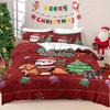 3pcs Cartoon Santa Claus Printed Chipless Duvet Cover Set, Multi Size Dormitory Bedroom, Soft and Comfortable, Machine Washable
