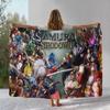 Retro Samurai Spirits Shodown Flannel Blanket,Ultra Soft Warm Plush Throw for Home Bedroom Bed Sofa Cover Office Camping Picnic