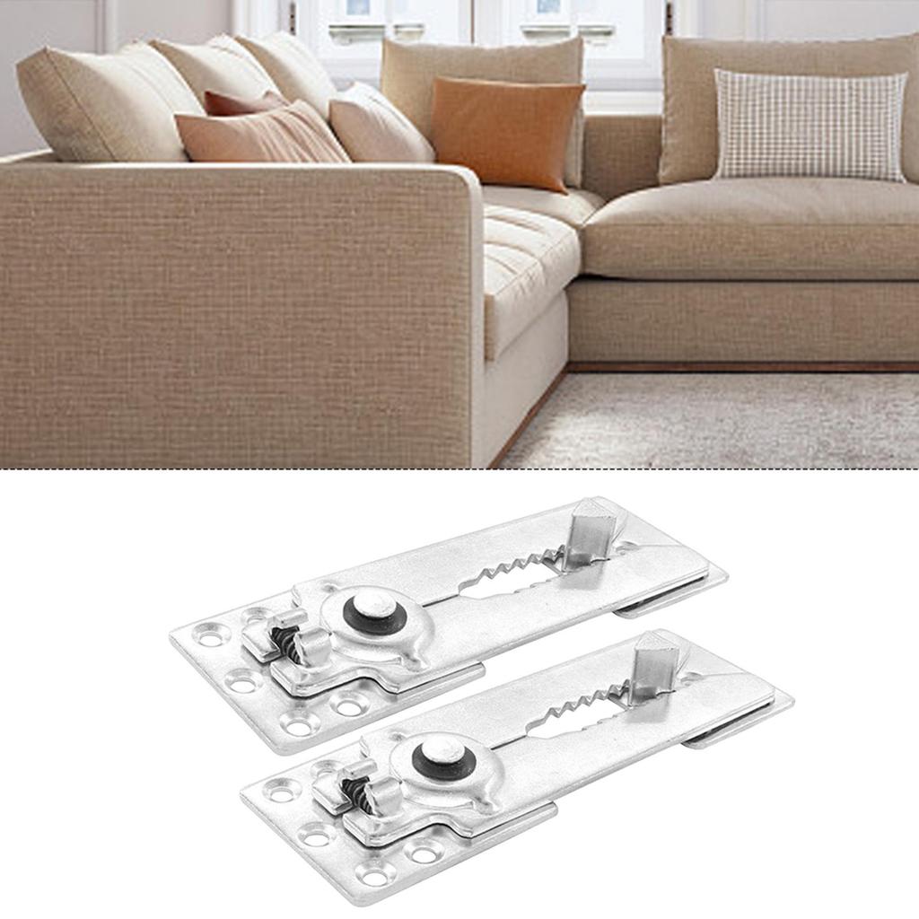 2x Sectional Lock Easy To Use Invisible Self Lock Accessories Steel Sofa Connectors