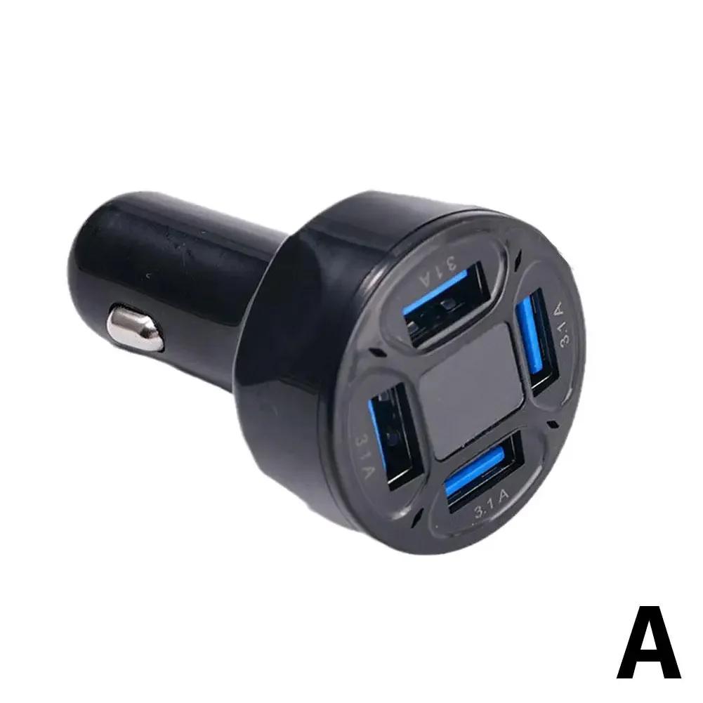 

4-Port USB Car Charger – 66W Fast Charging, Quick Charge 3.0 (Compatible with iPhone 14/13, Xiaomi, Samsung) чёрный