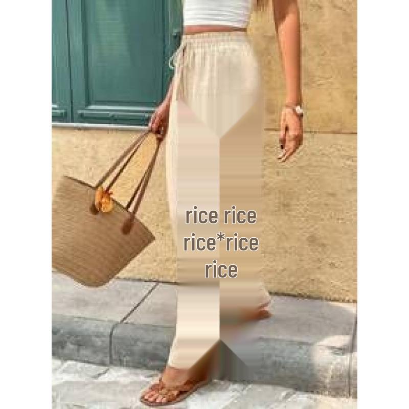 New 2026 Casual Drawstring Hollow Loose Wide-Leg Trousers