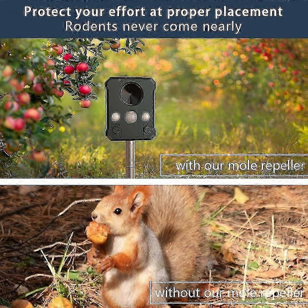 Solar Ultrasonic Repeller With IP65 Waterproof Rating For Pet Mole Repellent And Garden Pest Control Applications