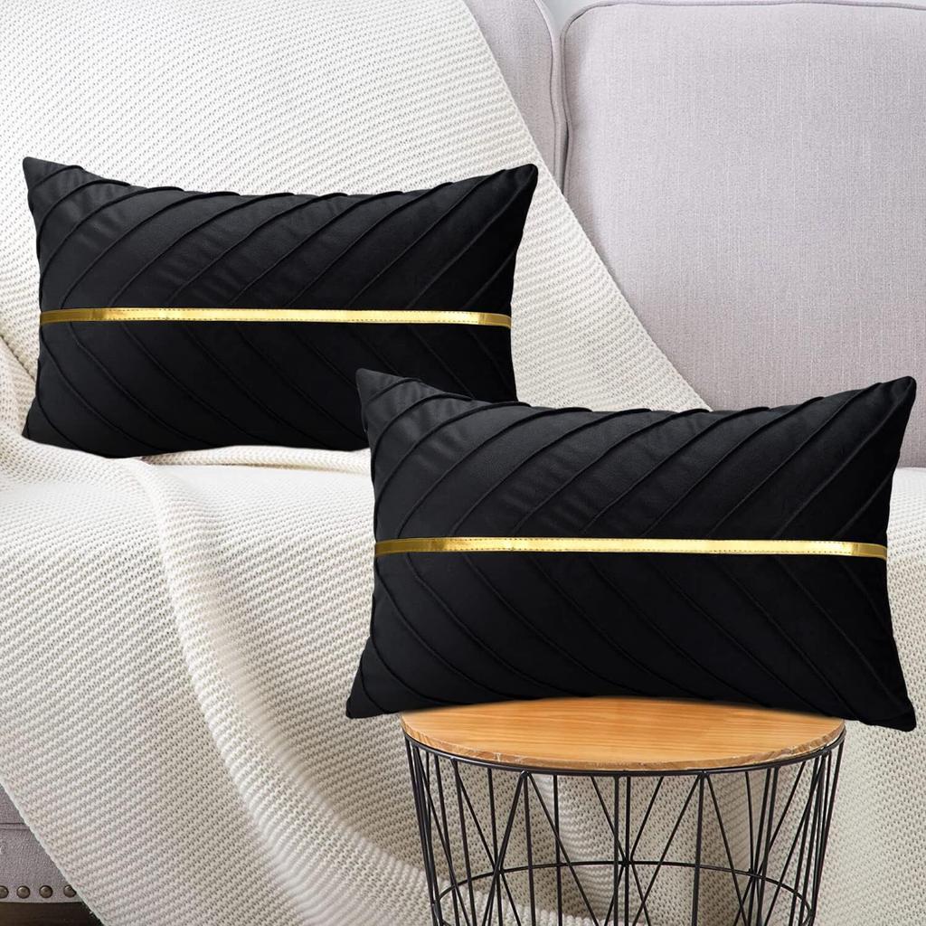 1 Pezzo Copricuscini in Velluto 45*45cm Pelle Dorata Decorativo Federa per Cuscino Divano Lusso Moderno Copricuscini Decorativi