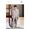 Pajamas Spring and Autumn Men's New Long Sleeve Outable Home Clothes Simple and Casual Large Set