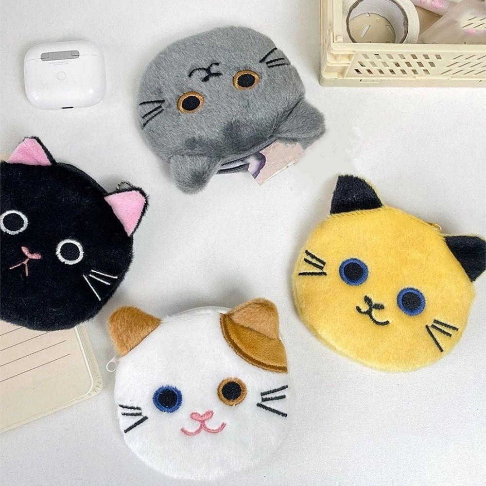 Bag Pendant Cat Plush Coin Purse Korean Style Cartoon Change Pouch Lovely Mini Cat Handbag  Boy