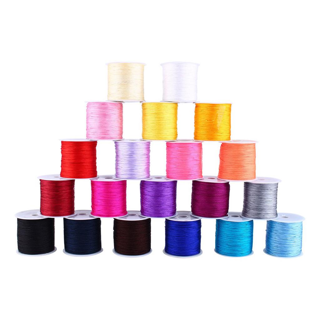 100M X 0.8mm Nylon Kinesisk Knute Snor Rottehale Makramé Shamballa Tråd Snøre Rød