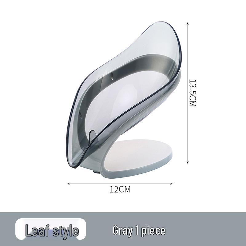 Punch-Free Leaf Soap Holder: Creative Bathroom Drainage Dish with Suction Cup.