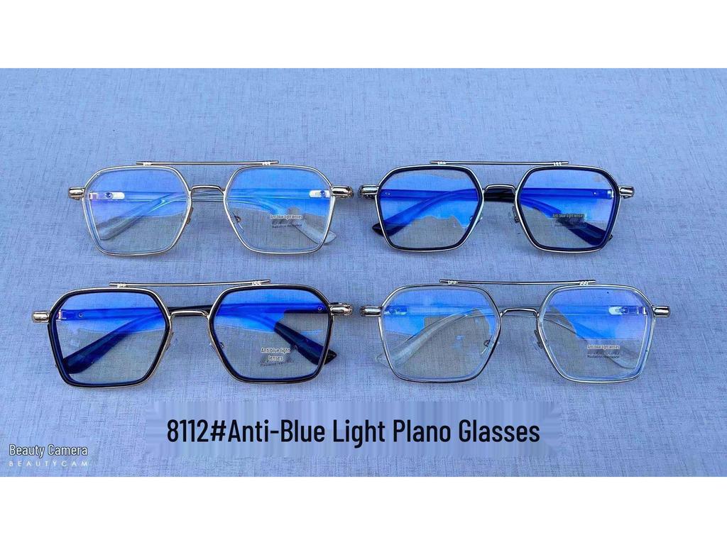 William Chan Anti-Blue Light Retro Large Frame Glasses with Double Bridge, Fashionable Myopia-Ready.