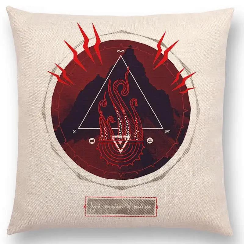 

Древняя Технология Загадочный Узор Наволочка для Декоративной Подушки Диванная Накидка Жертва Неизведанная Территория 66x66cm золотистый