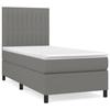 3141898 vidaXL Lit à sommier tapissier et matelas Gris foncé 90x190 cm Tissu