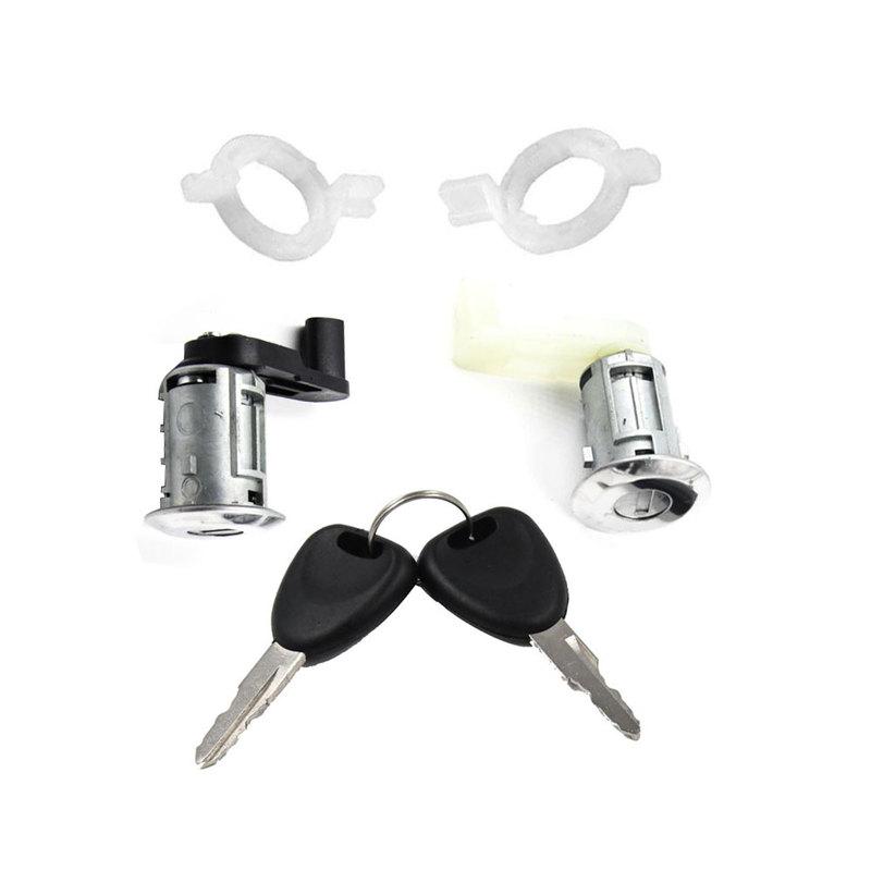 7701468982 7701468981 For Renault Megane Scenic Clio Master Thalia Symbol Car Door Lock Barrel Cylinder with 2 Key Left+Right