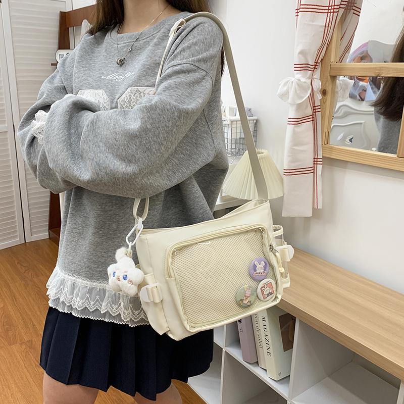 Nuova Borsa a Tracolla Ulzzang Dolce e Carina da Ragazza Harajuku Borsa a Tracolla Uniforme JK da Donna Borsa a Tracolla Y2K Borsa a Messaggero Stile Preppy