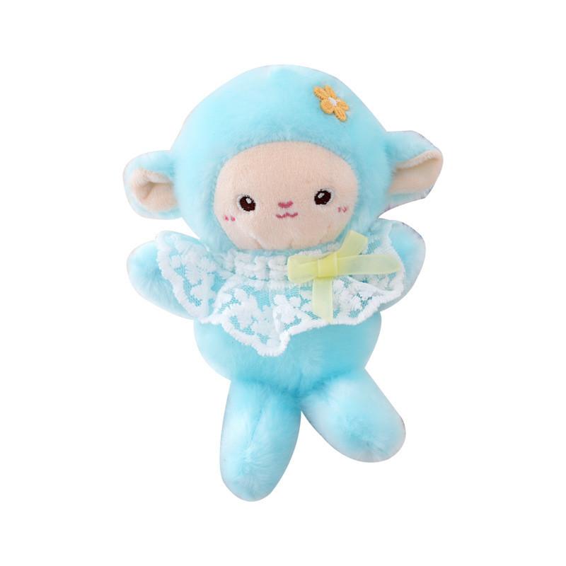 Plush Sheep Keychain With Flower Dress For Gift And Bag Decor
