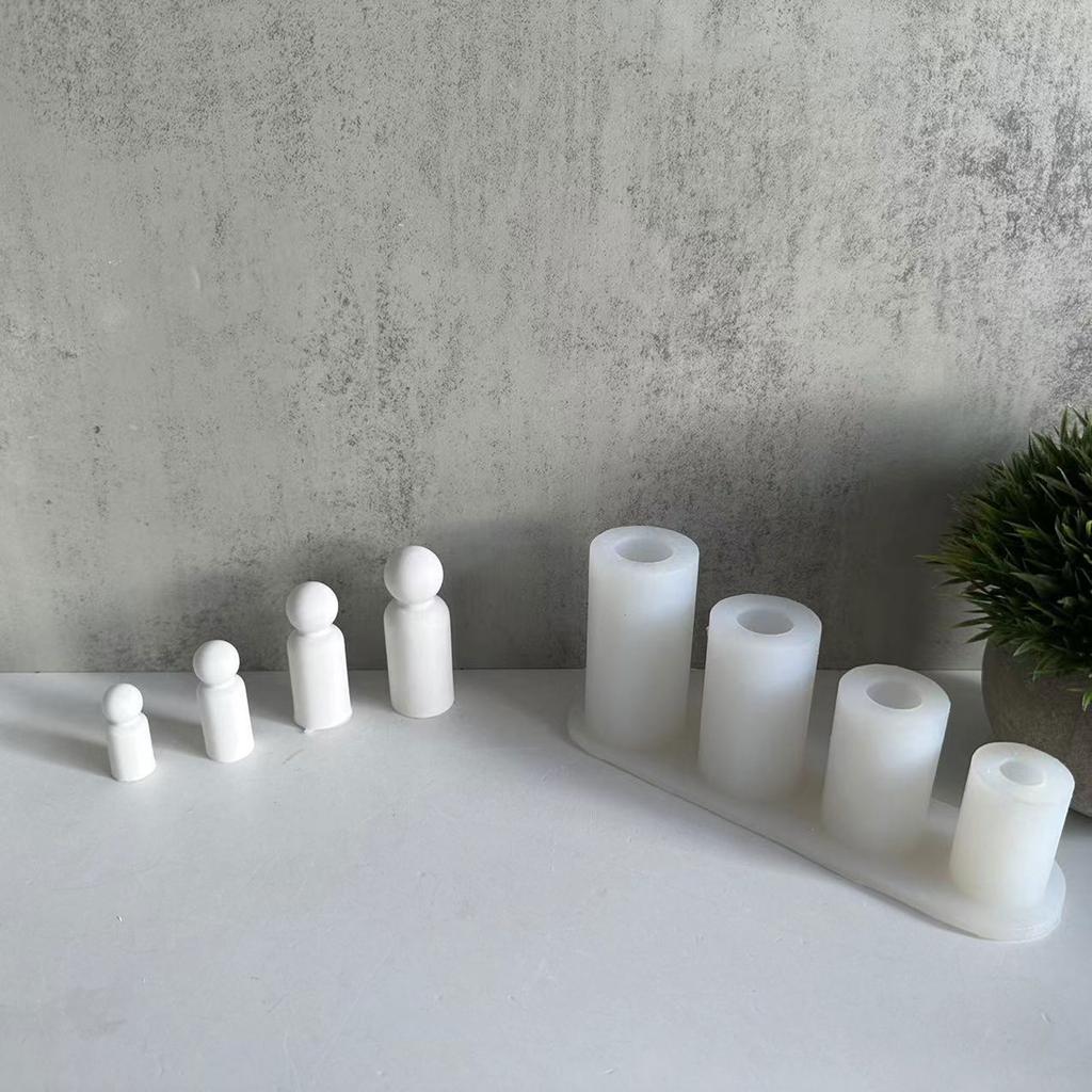 Portrait Doll Ornament Silicone Mold Handmade 4pieces Plasters Gypsum Mould Candle Mold Home Decorations Wedding Gift