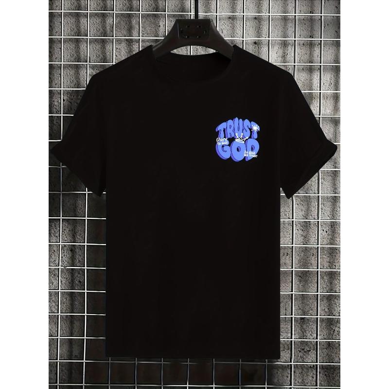Men's Summer Casual Printed Short Sleeved T-shirt  with Crew Neck,Relaxed Fit