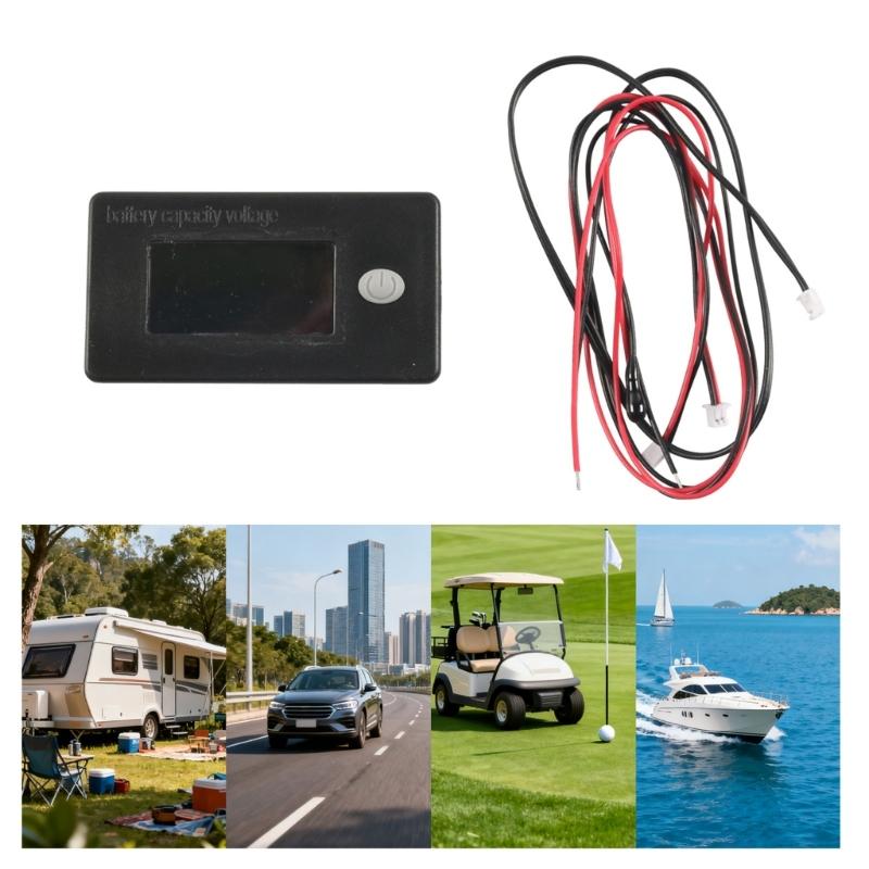 Universal Battery Capacity Monitor For Golf Carts Motorhome Vehicles Digital Voltages Meter Simple Installation