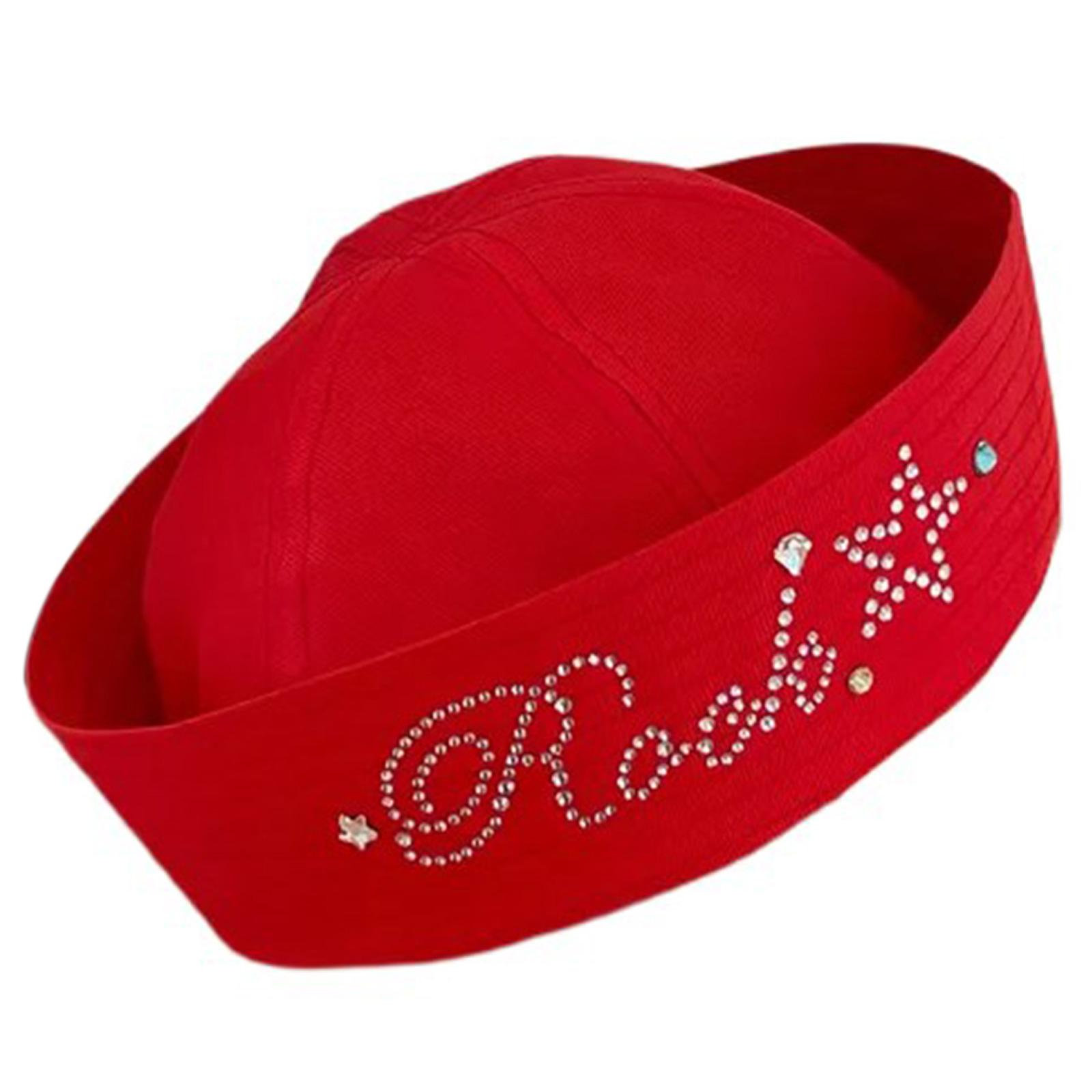 

Rhinestones Captain Hats Girls Sailor Costume for Masquerades Party Sexy Rhinestones Hat Dress up красный