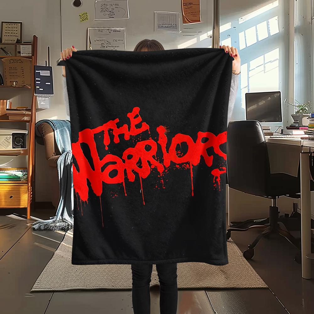 1PC The Warriors Print Flannel Blanket, High quality All Seasons, Home Decor, Warmth and Comfort, Perfect for Christmas Gifts