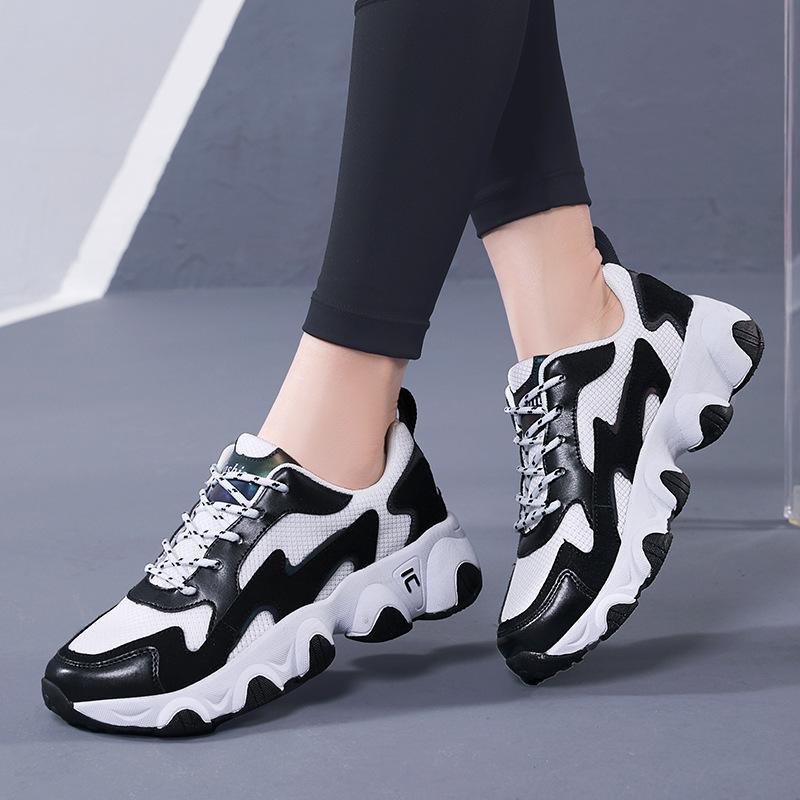 Shoes Women's Versatile Dad Shoes Women's New Mesh Casual Sports Shoes Thick-soled Breathable