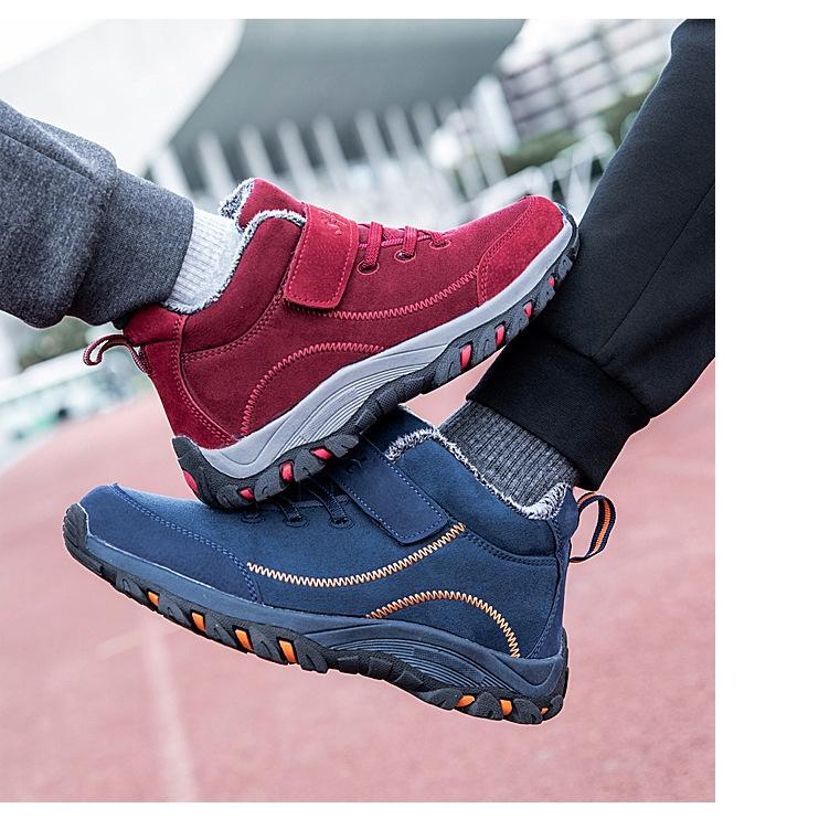 Women Winter Velvet Snow Boots Casual Lace Up Warm Outdoor Cotton Shoes Large Thick Anti Slip Sport Shoe 35-45