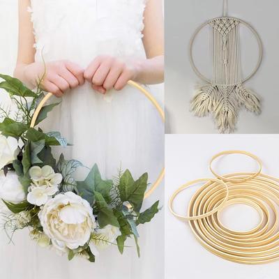 1pcs 30/33/36/40cm Bamboo Floral Circle Hoop Macrame Hoop for Wedding Party Home DIY Flower Wreath Dream Catcher Frame Decor