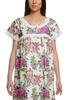 Moomaya Printed Short Sleeve Knee Length Nightdress Round Neck Sleepwear