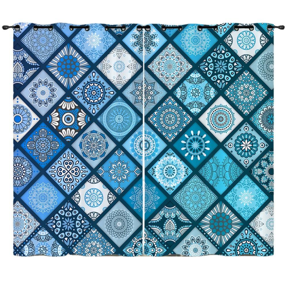 Vorhang Ethnischer Stil 3D Digitaldruck Verdunkelungsvorhang Ösen