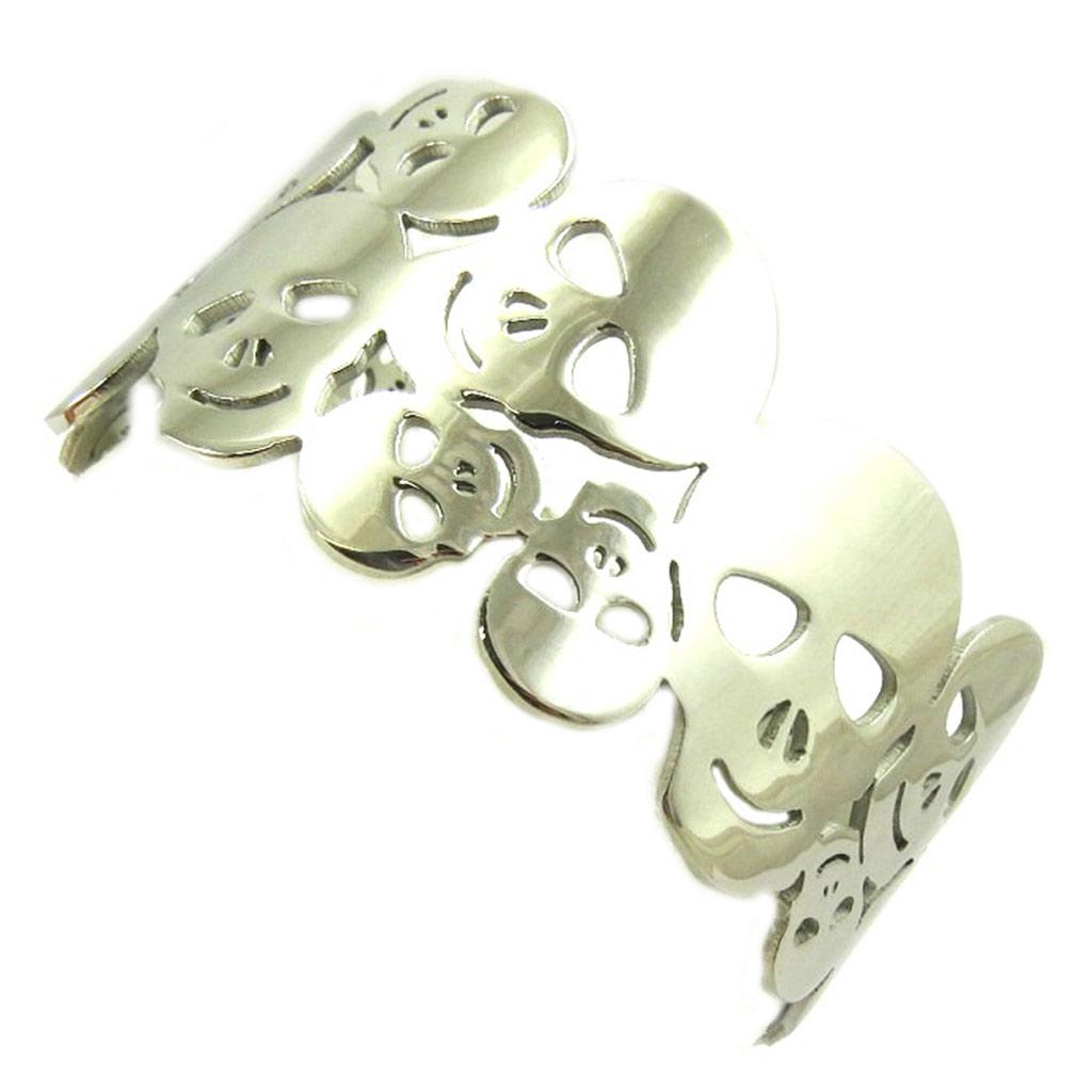 Les Trésors De Lily [L5645] - Silver 'Skull' Steel Bracelet - 62 Mm 30 Mm