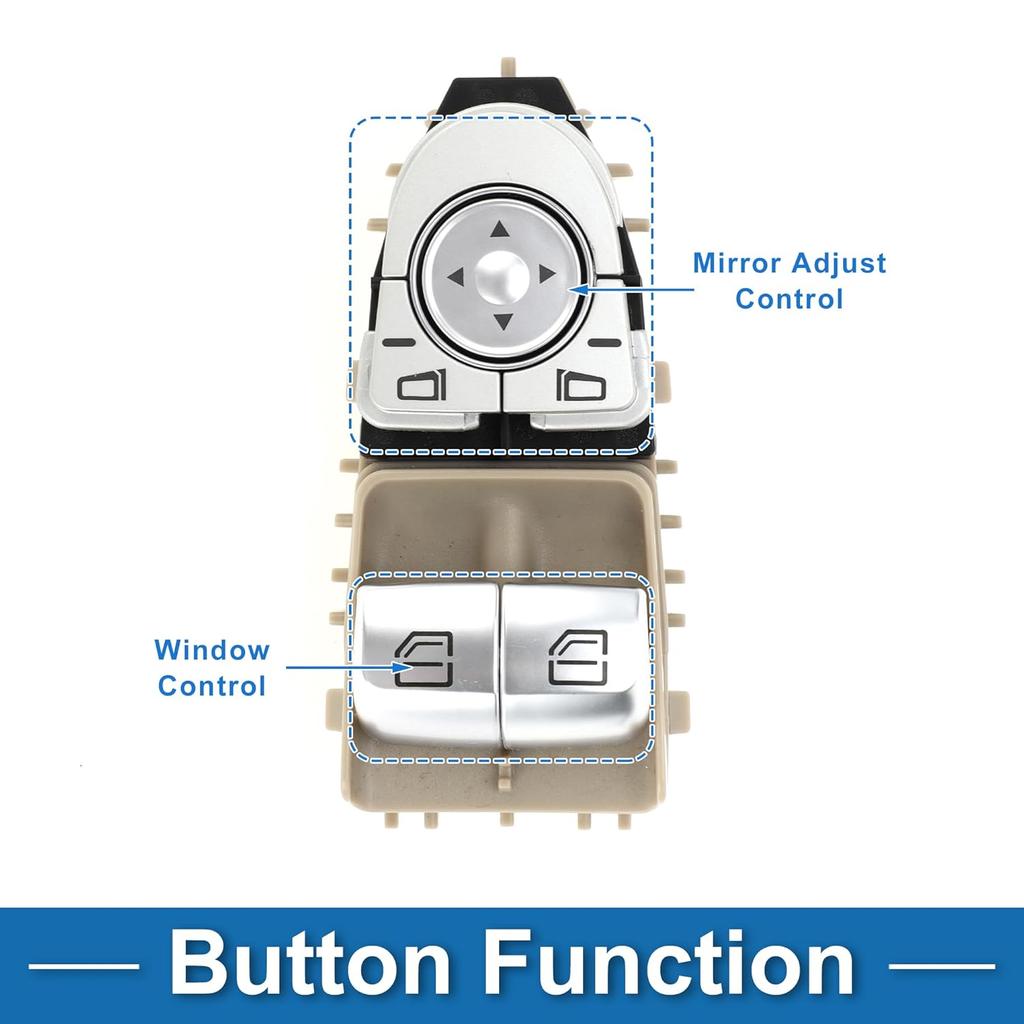 Power Window Switch No.2059050302 Window Control Switch for Mercedes-Benz C180 C200 C300 Beige