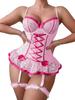 European & American Sexy Lace Bow Sheer Lingerie Set