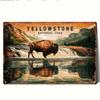 Vintage Metal Poster Bison American Retro Wall Art for Living Room