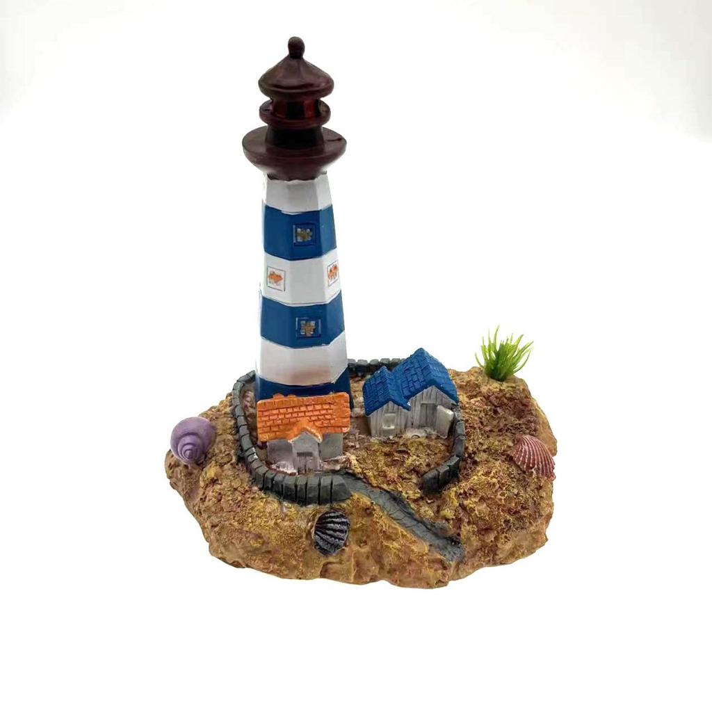 Submerged Lighthouse Fish Partner Environmental Friendly Resin Fish Tank Decoration Water Tank DIY Landscape Decoration Supplies