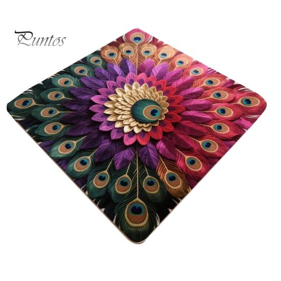 Artistic Door Rug Peacock Indoor Mat Non Slip Front Colorful Decorative Animal Feathers Floor Area for Entryway Living Room Bathroom Sturdy