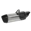 Motorcycle Exhaust Tip 304 Stainless Steel Carbon Fiber Cover Universal for 38‑51mm DiameterSilver