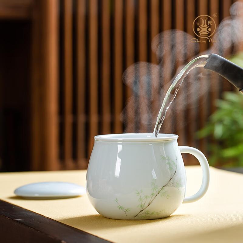 Changnan Tea Cup, Yingqing Ceramic, Jingdezhen Tea Infuser Mug with Filter And Lid, Office Tea Brewing Cup, Step by Step Promotio