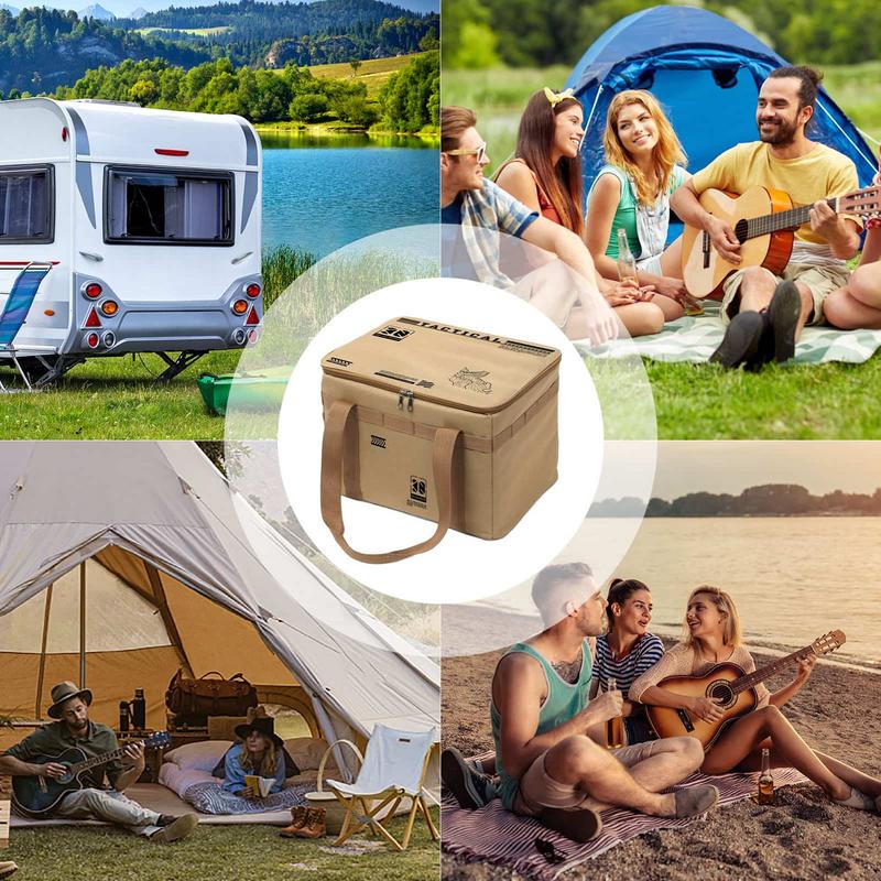 Campingausrüstung Aufbewahrungstasche Camping Aufbewahrungs-Organizer Tragetasche 30L Ergonomischer Griff Design Faltbare Reisetasche Wasserdicht Für Getränke Topf