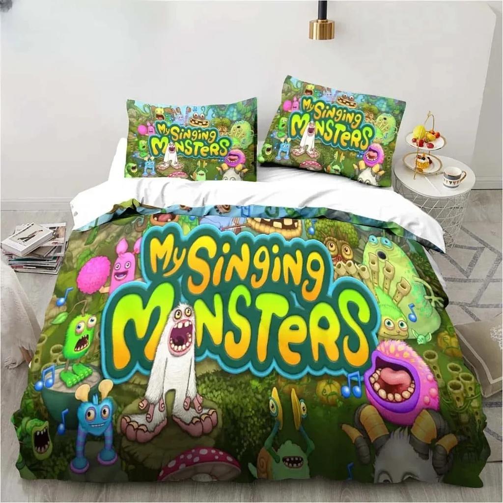 3D Print My Game Singing Monsters Printed Bed Set Duvet Cover Pillowcase Bedding Set Bed Linen Sheet Quilt Cover Queen King Size