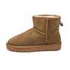 Unisex Suede Cowhide Snow Boots - Thickened Mid-Calf Leather for Warmth, Ideal for Cold Weather