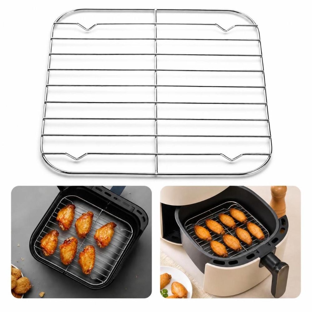 304 Stainless Steel Cooking Rack Square Grid Grill Cooling Rack  Home Kitchen Oven Steamer Cooker