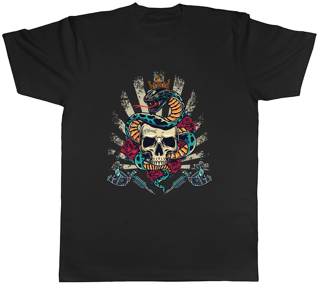 Skull King Unisexs TShirt Tattoo Inked Snake Gothic Unisex Tee Gift