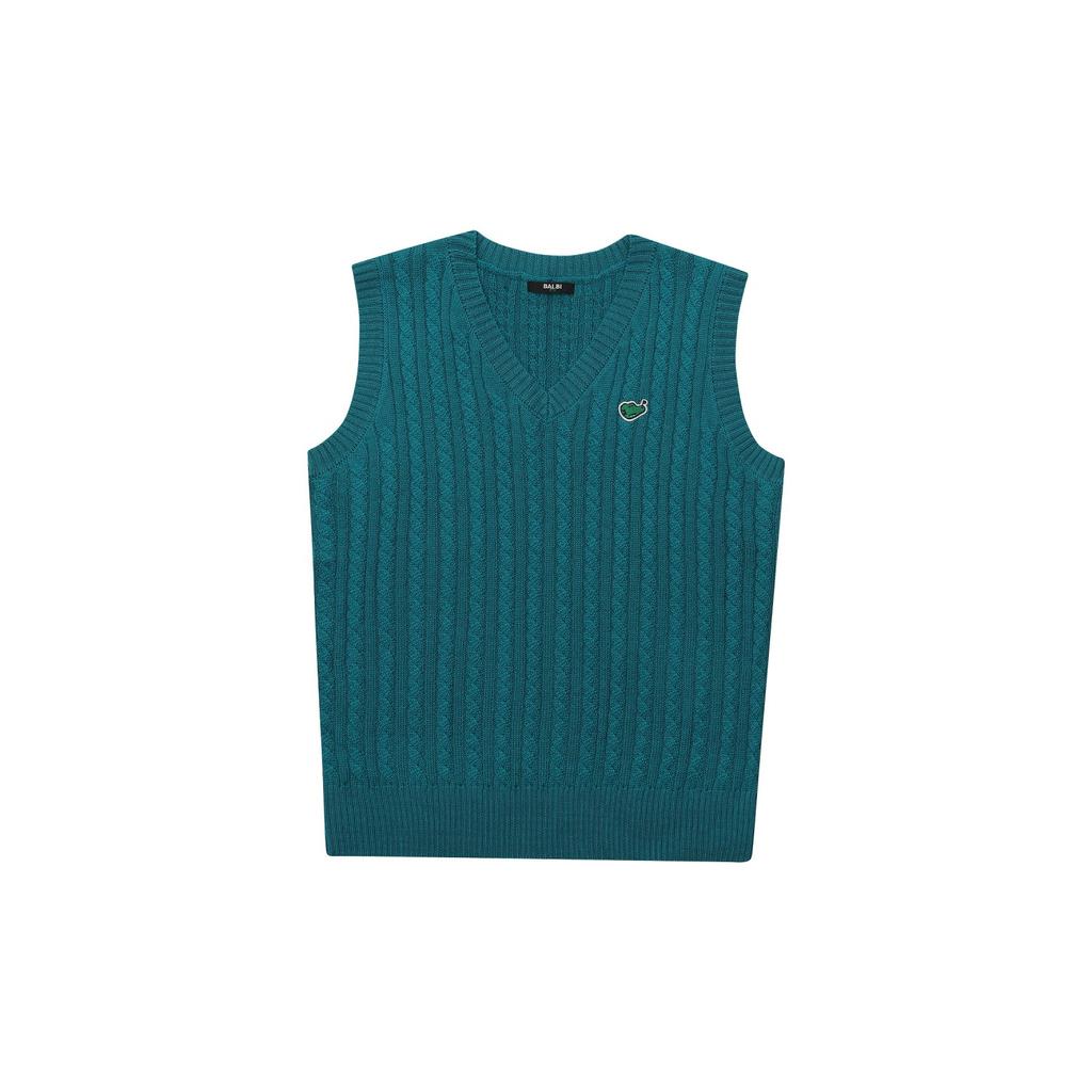 BALBI Cable V-Neck Wool Knit Vest