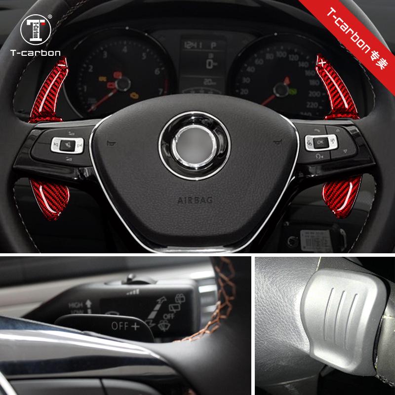 Real Carbon Fiber T-Carbon Steering Wheel Paddles for VW Golf 6, Scirocco, Magotan, Tiguan GTI