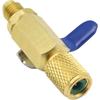 Brass Straight Shut-Off Valve Air Conditioner Ball Valve Adapter 1/4In SAE, for Refrigerant R22 R12 R410a Charging Hoses HVAC Tools And Equipment