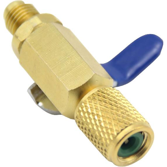 Brass Straight Shut-Off Valve Air Conditioner Ball Valve Adapter 1/4In SAE, for Refrigerant R22 R12 R410a Charging Hoses HVAC Tools And Equipment