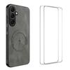 For Samsung Galaxy A56 5G Magnetic Case WANLONFENG SD Series PC TPU Phone Cover with 2Pcs Screen Film