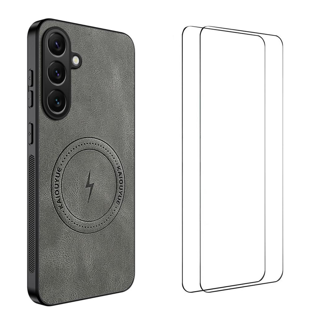 For Samsung Galaxy A56 5G Magnetic Case WANLONFENG SD Series PC TPU Phone Cover with 2Pcs Screen Film